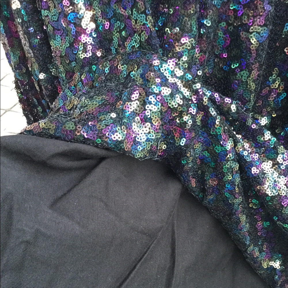 Zara Girls Sequin Skirt w/Varsity Stripe Waistband - Picture 6 of 7